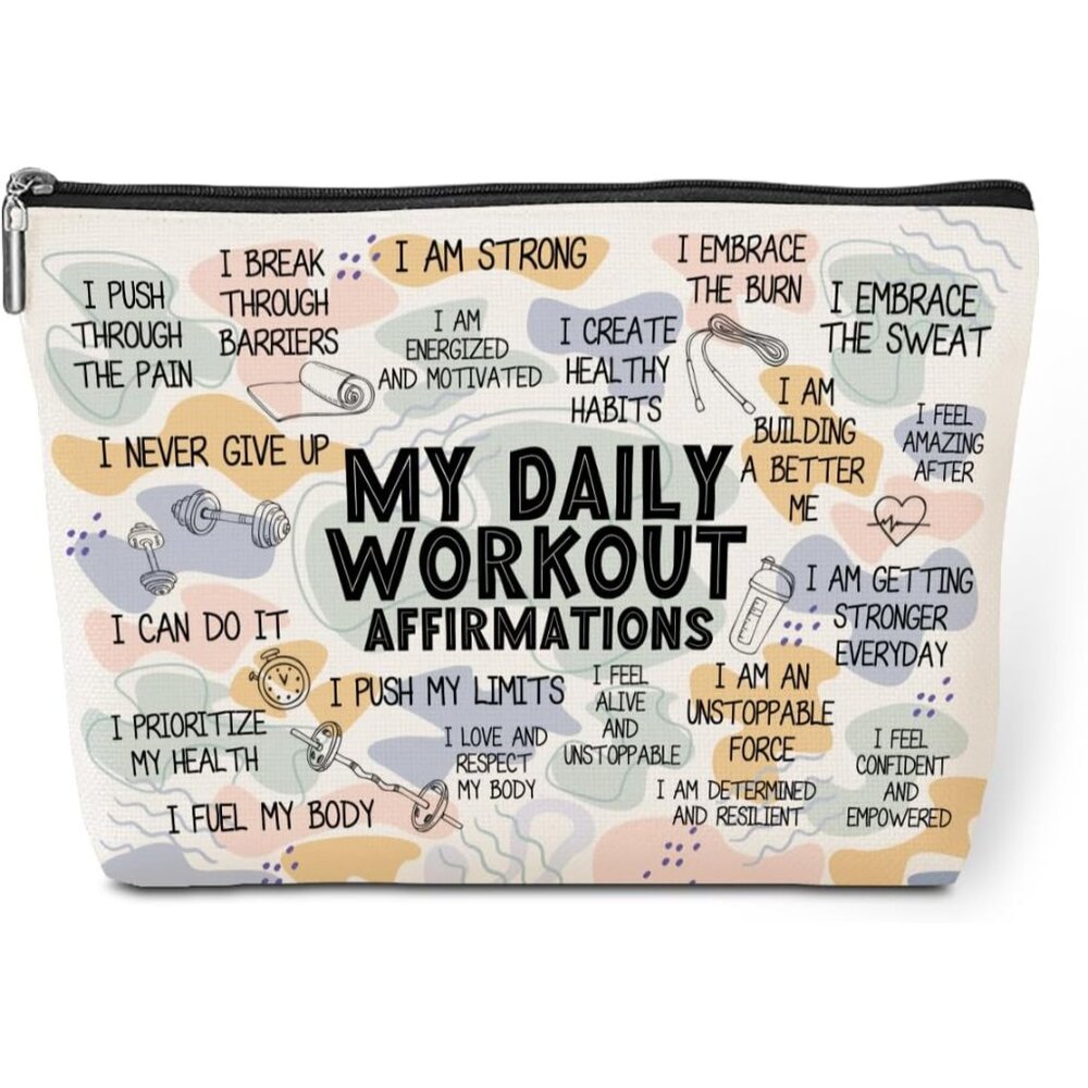 Daily Affirmations For Women Makeup Bag Workout Gifts For Women Encouragement In